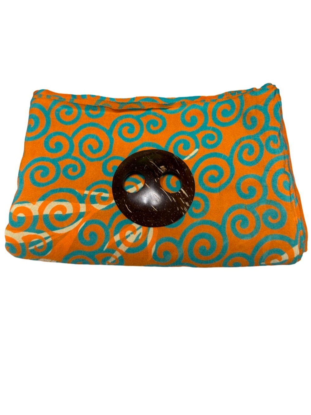 Green and Orange Swirl Bali Sarong - Picture 10 of 10